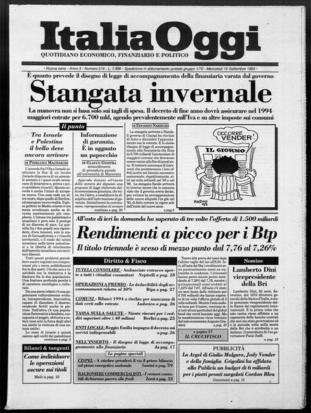 Italia oggi : quotidiano di economia finanza e politica